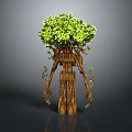 Mythical Tree Creature With Trunk Body Branch Arms And Leafy Canopy Top