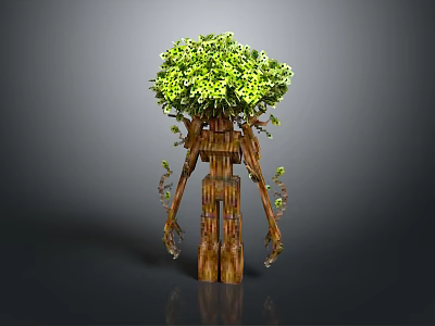 Mythical Tree Creature With Trunk Body Branch Arms And Leafy Canopy Top 3d model