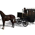 European carriage classical carriage 3d model