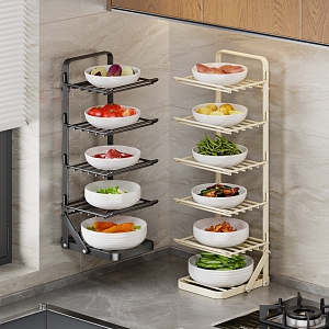 Kitchen Storage Rack Folding Vegetable Rack Vegetable Food Meat Fruit 3d model