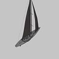 Sailboat With White Sails Wooden Deck Blue Hull And Brown Cockpit Interior