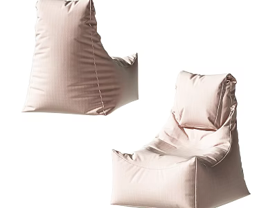 Pink Single Seater Bean Bag Sofa Soft Fabric Design For Cozy Living Room 3d model