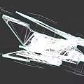 Detailed 3D Model of Futuristic Starfighter Featuring Angular Wings And Engine Components