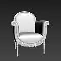 Elegant Leisure Chair Featuring Beige Patterned Fabric Dark Wooden Frame And Gold Carvings