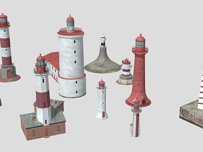 Various Lighthouse Shaped Furniture Models In Different Styles For Home Decor 3d model