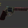 Black Revolver With Detailed Metal Barrel And Handle On Dark Background