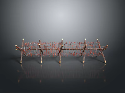 Metal Military Weapon with Multiple Barrels and Stable Stand Structure Design 3d model