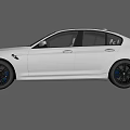 White BMW Modern Sporty Sedan Exterior With Black Wheels And Aerodynamic Design