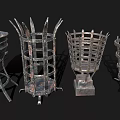 Ancient Bronze Vessels with Multiple Different Shapes and Standing Bases 3d model