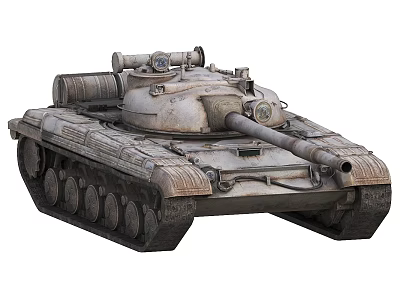 Vintage Armored Tank Design With Weathered Exterior Cannon Tracks And Turret 3d model