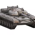 Vintage Armored Tank Design With Weathered Exterior Cannon Tracks And Turret