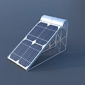 Efficient Solar Water Heater With Collector Panels And Metal Frame Stand