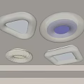 Modern Stylish Ceiling Lights With Various Geometric Round And Textured Designs 3d model