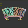 Elegant Silver Crown Featuring Intricate Filigree Design Teardrop Decorations And Pearls