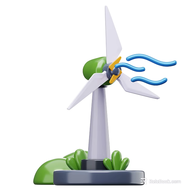 Smart Machine Wind Turbine Delivering Renewable Energy Through Sustainable Green Technology 3d model 