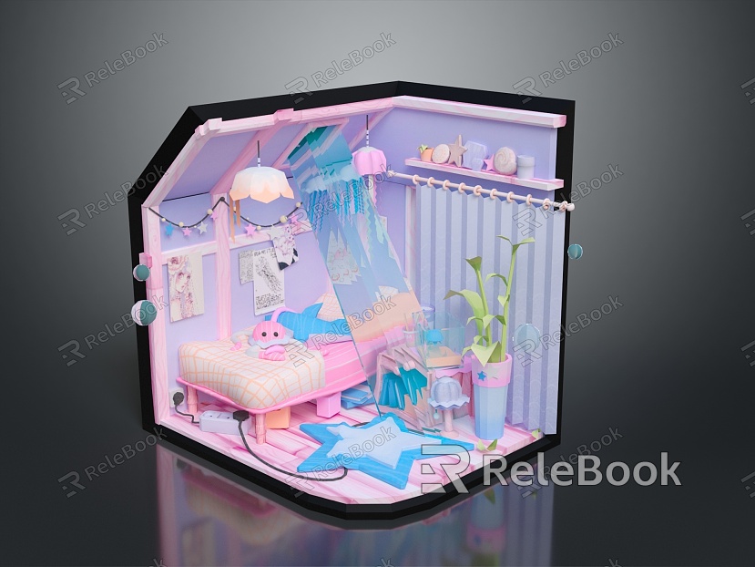 Cartoon Bedroom Cartoon Room Game Bedroom Children Bedroom Bedroom Creative Bedroom Animation Bedroom model