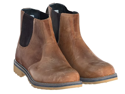 Brown Leather Chelsea Boots With Elastic Side Panels Rubber Soles For Everyday Wear Classic Design 3d model