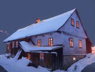 Modern Snow House Snow View 3d model