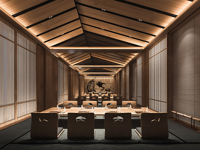 Japanese Restaurant Room 3d model