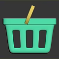 Green Plastic Shopping Basket With Yellow Handle For Daily Household Use
