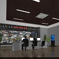 Modern Monitoring Room Featuring Multiple Monitor Screens Control Desk And Security Operators