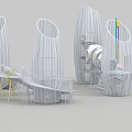 Innovative Modern Playground Equipment With Spiral Slides And Openwork Structure For Kids
