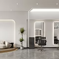Modern Hair Salon Interior Design With Styling Chairs Mirrors Workstations And Decor