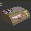 Retro Vintage Computer Device Featuring Brown Case Display Screen Buttons Knobs and RT 5802 Model 3d model