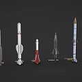 Missile Rocket Missile Package Bomb Ammunition Satellite 3d model