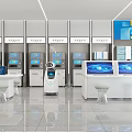 Modern lobby self-service 3d model