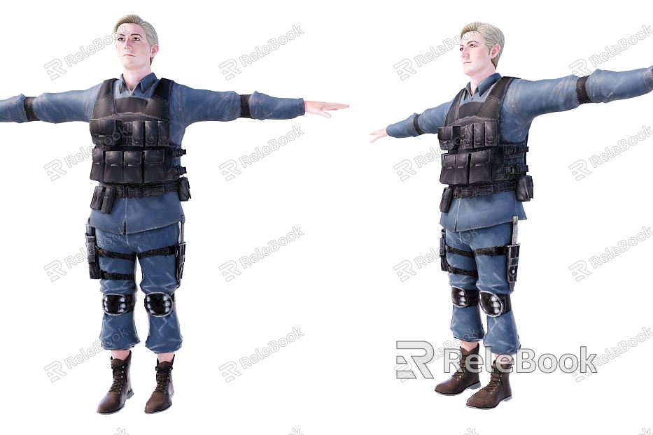 European men foreign wear bulletproof vests model