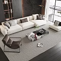 Modern sofa coffee table combination 3d model