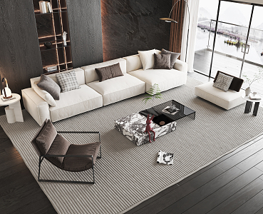 Modern sofa coffee table combination 3d model