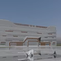 Modern Residential Building With Large Glass Windows White Exterior Wooden Accents Water Feature And Lawn