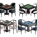 New Chinese Mahjong Table and Chair Mahjong Machine Automatic Mahjong Machine Chess and Card Table 3d model