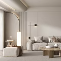 Quiet Living Room Sofa Lazy Sofa Floor Lamp Ornaments 3d model