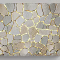 Natural Stone Mosaic Background Wall With Embedded LED Lighting For Modern Decor 3d model
