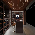 Elegant Wine Cabinet Display With Multiple Shelves And Neatly Arranged Bottles