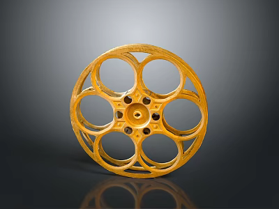 Golden Wheel Shaped Mechanical Component for High Performance Computer Systems 3d model