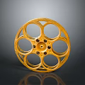 Golden Wheel Shaped Mechanical Component for High Performance Computer Systems 3d model