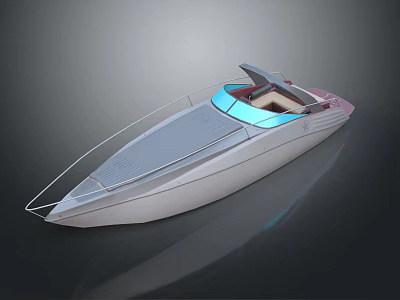 Modern Yacht Exterior Design With Smooth Lines And Color Accents 3d model