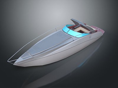 Modern Yacht Sailing Speedboat 3d model