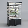 Cake Display Cabinet With Glass Doors And Multiple Shelves For Bakery Shop