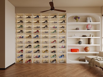 Middle Ages Leisure Sports Storage Shoe Cabinet Ornaments model