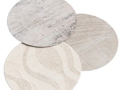 Cream wind round carpet 3d model