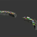 Modern Curved And Straight Service Counters With Display Screens And Control Panels