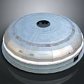 Modern Domed Building Exterior With Circular Top Opening And Base Horizontal Lines 3d model