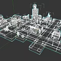 Colorful 3D City Building Complex With Various Buildings Roads And Green Trees