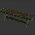 Simple Wooden Public Bench Design With Sturdy Support Legs And Smooth Surface 3d model