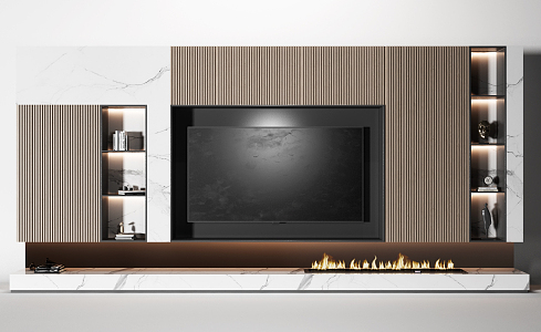 Modern TV Background Cabinet 3d model